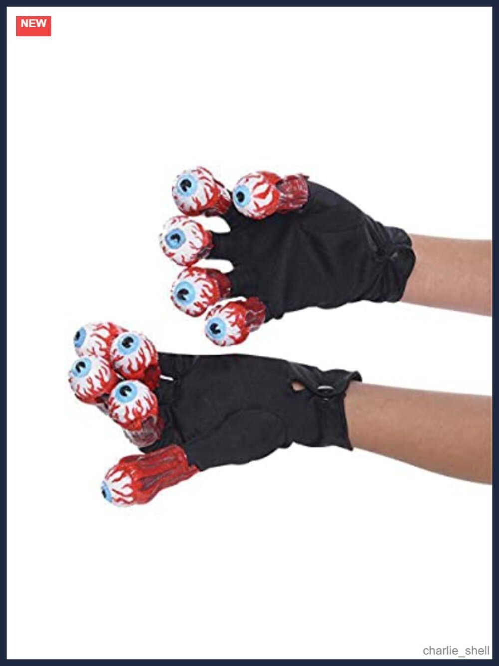 Adult Beetlejuice Costume Gloves with Eyeballs Attached